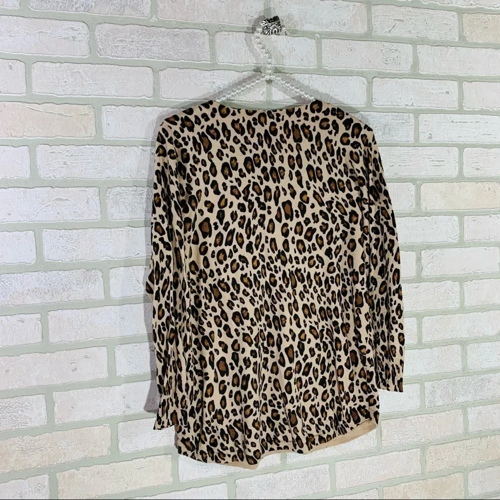 Joie Bold Leopard Print Chyanne Sweater Size S